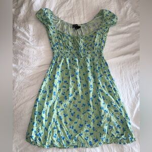 Motel Green and Blue Floral Dress